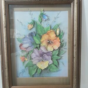 Floral Painting in Gold Frame